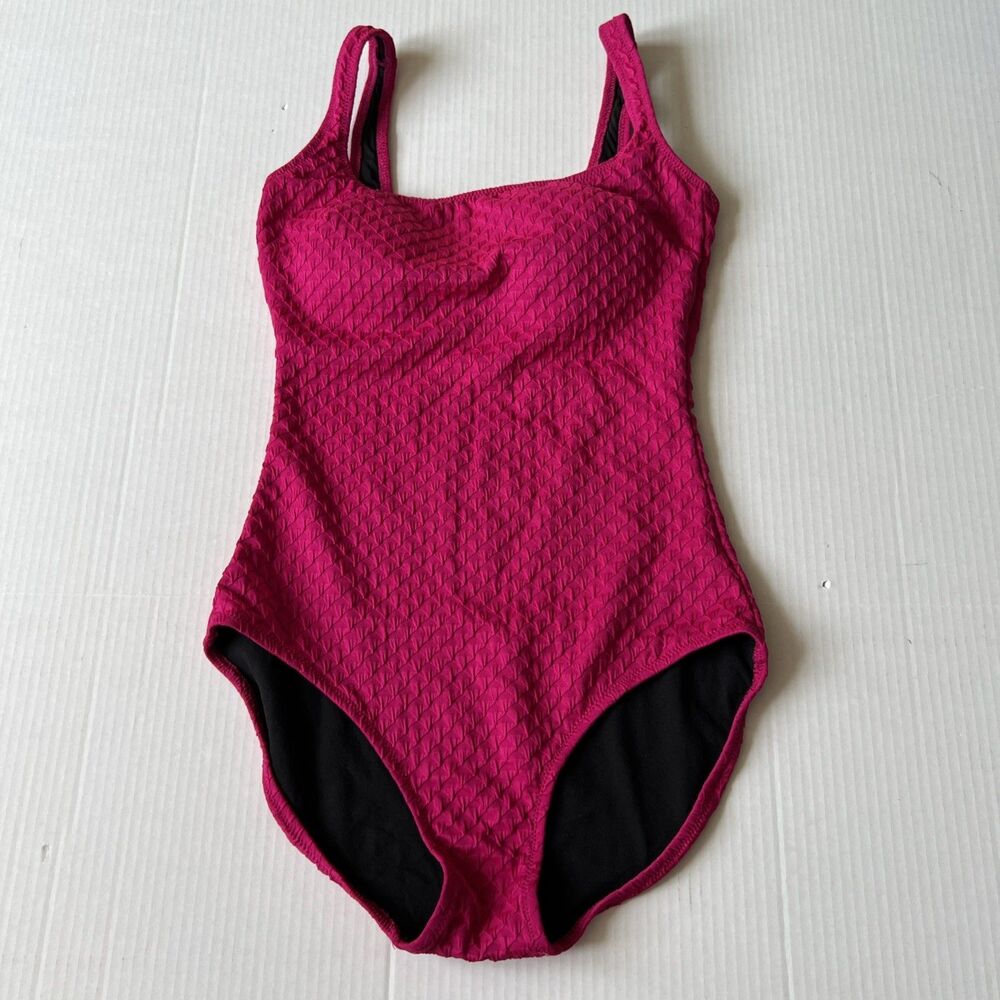 Gottex Magenta Textured One-Piece Swimsuit